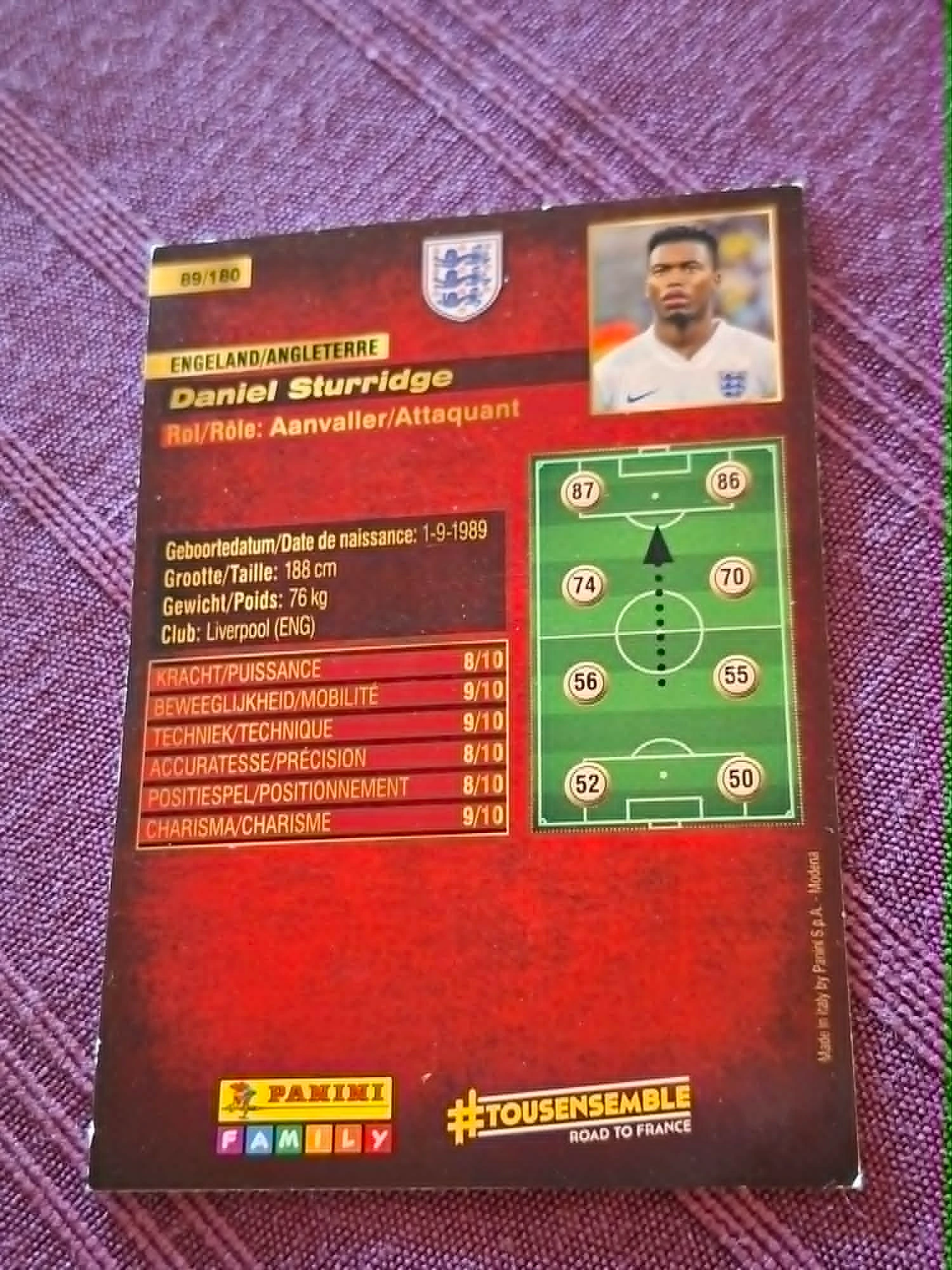 Tarjeta de fútbol Panini / Daniel Sturridge / Inglaterra – photo 2